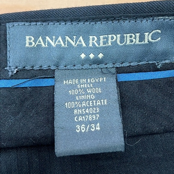 Banana Republic Men’s Wool Dress Pants Black Sz 36/34 Business Dressy Office EUC - Picture 2 of 10